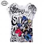 ZSIIBO Original design 3D Print Summer T-Shirt Women Casual White O-Neck Short Sleeve Tops Ladies Clothing Plus-Size KaTx06