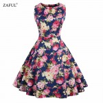 Zaful Retro PinUp Tutu Dresses Hepburn 50s 60s Rockabilly Robe Floral Print Dress Vintage Women feminino Vestidos Swing dresses