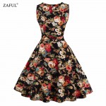 Zaful Retro PinUp Tutu Dresses Hepburn 50s 60s Rockabilly Robe Floral Print Dress Vintage Women feminino Vestidos Swing dresses