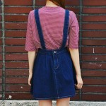 Z&KOZE Wash Out Denim Jeans Hollow Out Spaghetti Strap Jeans Dress Kawaii Preppy Style Woman Denim Sundresses Vestidos