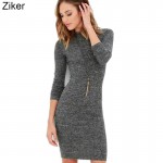 Ziker Brand Winter Women Warm Dresses Long Sleeve Slim Bodycon Warm Casual Dress Sexy Mini Autumn Dress vestidos