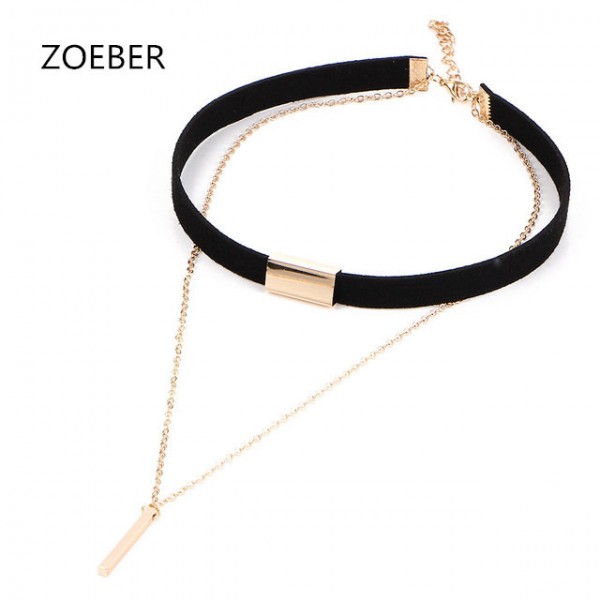 Zoeber Black necklace torques romantic New Punk For Women femme multilayer Velvet Choker Necklace Gothic  Retro Burlesque Ribbon