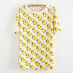 bananas/Watermelon harajuku women t shirt 2015 Summer thin Style fashion loose girl women short sleeve o-neck hollow out t shirt