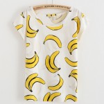 bananas/Watermelon harajuku women t shirt 2015 Summer thin Style fashion loose girl women short sleeve o-neck hollow out t shirt