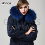 blue warm winter Mrs fur coat parka with big real raccoon fur collar jacket hood outerwear factory price Direct Manufacturer