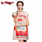 by Megyn New Fashion 2017 Runway Designer Summer Dress Women's Sleeveless Letter Print Above Knee Mini Casual Loose Dress DG8533