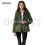 fashion slim army green jacket,short style and long style with cap clothing,spring beautiful jacket