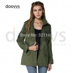 fashion slim army green jacket,short style and long style with cap clothing,spring beautiful jacket