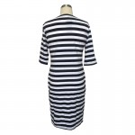 fashionable Striped Autumn women dresses big sizes NEW 2017 plus size women clothing Knee-Length dress casual o-neck loose dress