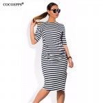 fashionable Striped Autumn women dresses big sizes NEW 2017 plus size women clothing Knee-Length dress casual o-neck loose dress