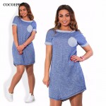 fashionable summer style dresses big sizes NEW 2017 casual o-neck  women dress plus size women clothing short sleeve dress L-6XL