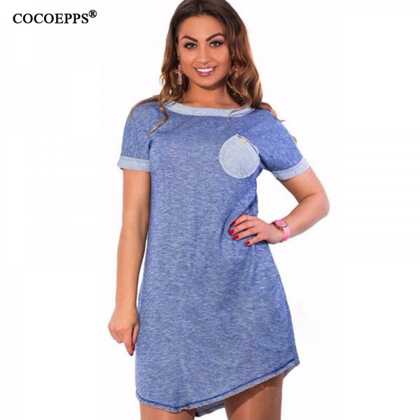 fashionable summer style dresses big sizes NEW 2017 casual o-neck  women dress plus size women clothing short sleeve dress L-6XL