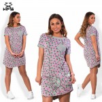 fashionable women Casual summer dresses Large size NEW 2018 plus size vestidos L-4XL 5XL 6XL  printing dress Vintage mini dress