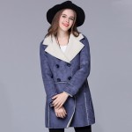 faux sheepskin coat Large size women's clothing factory wholesale 2016 winter double-breasted suede lambs wool women's coat