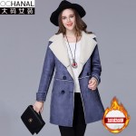 faux sheepskin coat Large size women's clothing factory wholesale 2016 winter double-breasted suede lambs wool women's coat