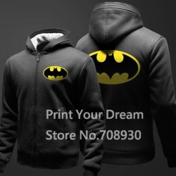 free shipping Superhero Batman Winter Thicken Warm solid Hoodies sweatshirt Fleece Men women casual hoody