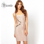 free shipping!!! Women's Metal Embellished Slim Bodycon Celebrity Club HL Bandage Dress