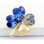 free shipping promotion summer charm top quality Austrian Crystal four leaf clover Brooch 19 colors fashion jewelry accessories