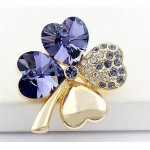 free shipping promotion summer charm top quality Austrian Crystal four leaf clover Brooch 19 colors fashion jewelry accessories