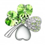 free shipping promotion summer charm top quality Austrian Crystal four leaf clover Brooch 19 colors fashion jewelry accessories