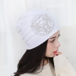 girl beauty beanie designer customized novelty winter hats for women bling crystal pattern casual skullies hat woman brand gorro