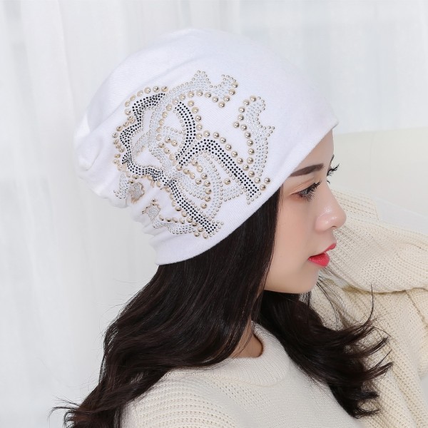 girl beauty beanie designer customized novelty winter hats for women bling crystal pattern casual skullies hat woman brand gorro