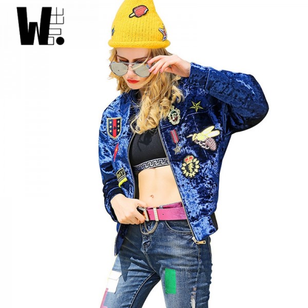 high-end women's clothing 2017 spring autumn fashion hip-hop style Baseball Printed Jacket thick basic coats jackets