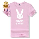 hot lovely t shirt DVA t shirt D.VA NERF THIS! Words printing high quality cotton t shrit ac229