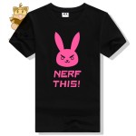 hot lovely t shirt DVA t shirt D.VA NERF THIS! Words printing high quality cotton t shrit ac229