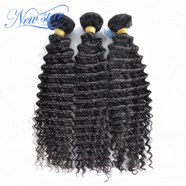 hot sale new star hair Brazilian deep curl virgin hair extensions 3 pieces/lot one donor unprocessed high quality human hair