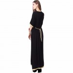 islamic clothing for women muslim Long sleeve Dress black abaya dubai moroccan Kaftan Caftan Islamic Abaya arabic robe 1624