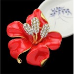 lackingone *2017 christmas gift Enamel Brooch Rhinestone Crystal Lily Flower brooches for women Jewelry Birthday Gift