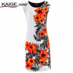 ladies summer dress Casual Women Dress vintage Print Floral Sleeveless office dress bodycon plus size women clothing