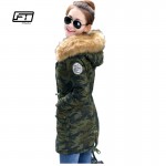 new 2017 women winter coat wadded jacket medium-long plus size 4XL Parka  fur collar thickening hood abrigos female snow wear