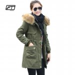 new 2017 women winter coat wadded jacket medium-long plus size 4XL Parka  fur collar thickening hood abrigos female snow wear