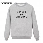 new Fashion MOTHER OF DRAGONS game of thrones khaleesi slogan Men Funny Cotton Fleece Hoodies Sweatshirt