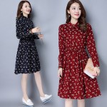 new fashion  vintage print women casual loose autumn spring dress vestidos femininos party 2017 dresses