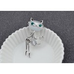 new fashion 2017 opal and rhinestone wear glasses cat brooches cute and sexy cat pins and brooches wedding accessories