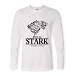 new fashion Game of Thrones T Shirts Men House Stark Mens Shirt A Song of Ice and Fire Winter Is Coming Man Tees long Sleeve