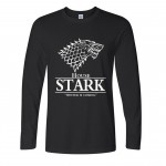 new fashion Game of Thrones T Shirts Men House Stark Mens Shirt A Song of Ice and Fire Winter Is Coming Man Tees long Sleeve