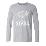 new fashion Game of Thrones T Shirts Men House Stark Mens Shirt A Song of Ice and Fire Winter Is Coming Man Tees long Sleeve