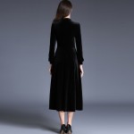 new fashion black velvet  women casual long autumn winter dress party vestidos femininos 2018 dresses