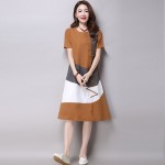 new fashion cotton linen plus size women casual loose summer dress vestidos femininos party 2017 dresses