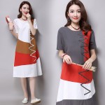 new fashion cotton linen plus size women casual loose summer dress vestidos femininos party 2017 dresses