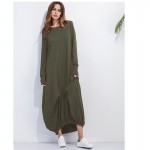 new fashion cotton vintage plus size women casual long loose autumn spring dress vestidos femininos party 2017 dresses