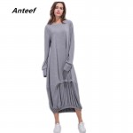 new fashion cotton vintage plus size women casual long loose autumn spring dress vestidos femininos party 2017 dresses