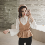 new fashion women knitted Ruffles vest short design Camis Tank Top Sleeveless sweater female sexy clothing pullover girls tops