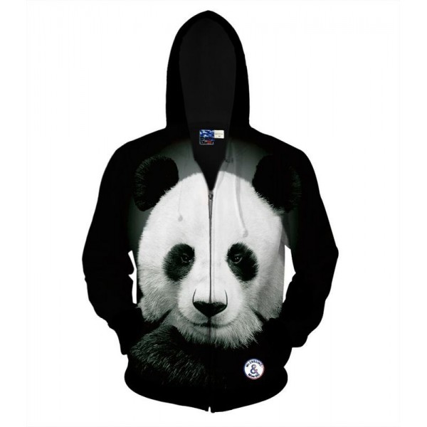 new style fashion 3D Hooded Zipper Hoodies Sweatshirts women men 3d Animal Panda printing Sweatshirts