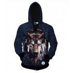 new style fashion women men 3d Animal wolf printing 3D Hooded Zipper Hoodies Sweatshirts