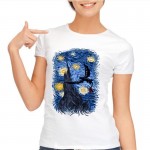 new summer fashion men/women's  t-shirts print Vincent van Gogh oil painting Starry Night funny vintage t shirt short tops